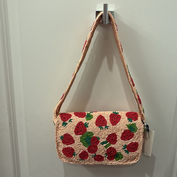 NWT Sincerely Jules beaded Strawberry Shoulder Bag - Picture 6 of 10